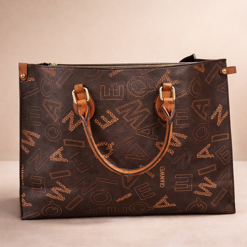 Luxurious monogram tote Bag large capacity durable leather everyday Bag - Picture 2 of 6